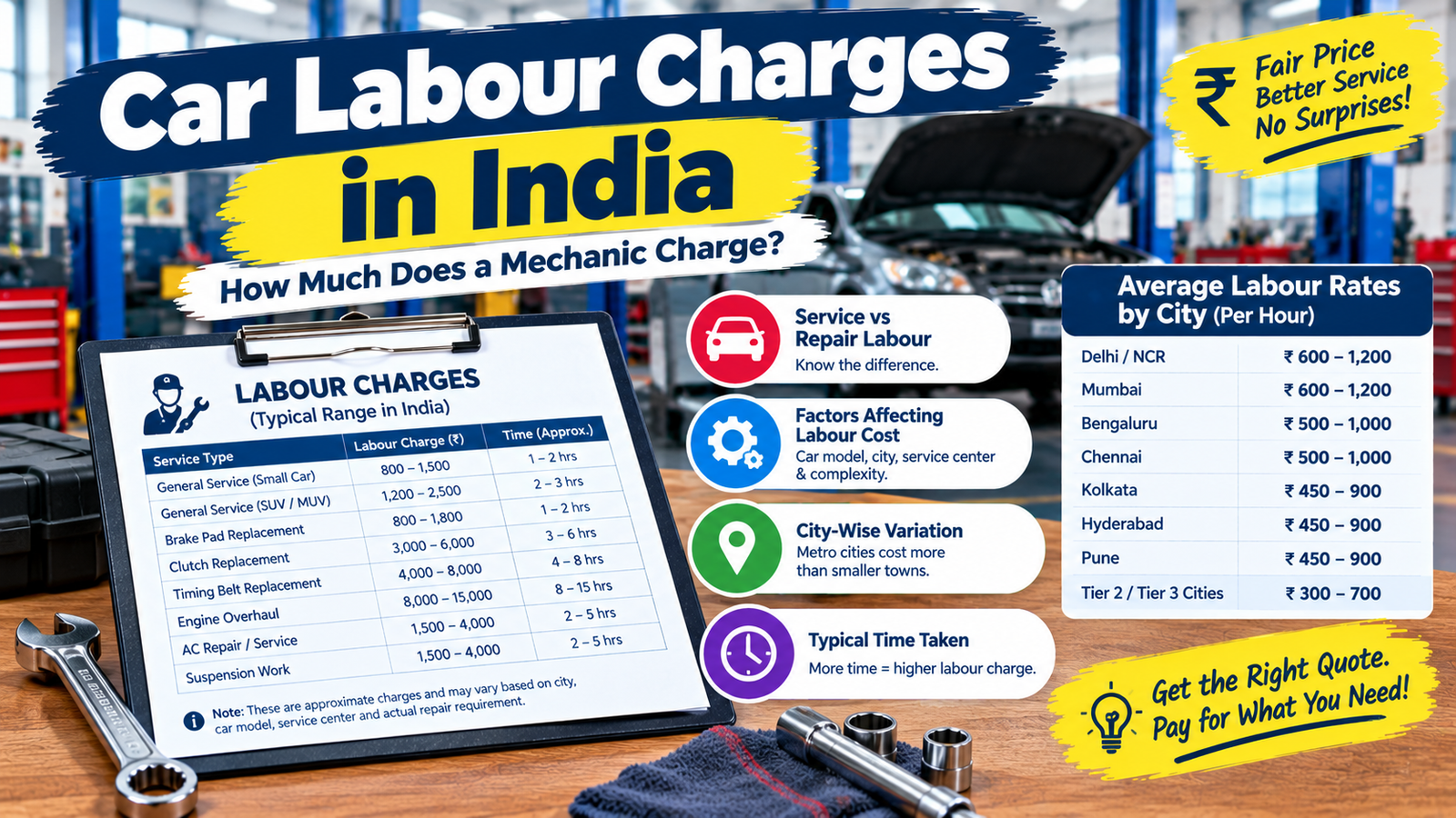 Car Labour Charges in India