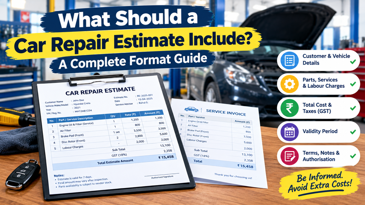 car repair estimate format